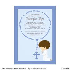 Invitation Premier Bleu De Garcon D Invitation De Communion Zazzle Fr