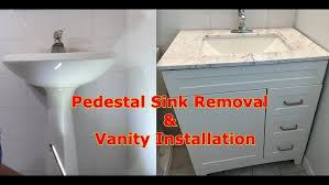 A Pedestal Sink And Install Vanity