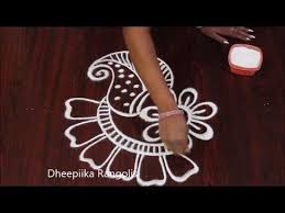 Simple Free Hand Flower Rangoli Designs Rangoli Freehand Design Easy Rangoli Design Kolangal Youtube Easy Rangoli Designs Rangoli Patterns Flower Rangoli