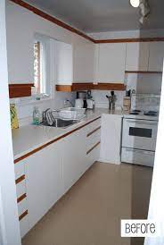 This tutorial shows you how to paint kitchen cabinets to give your kitchen a facelift on a budget. How To Paint Ugly Oak Strip Cabinetry The Sweetest Digs