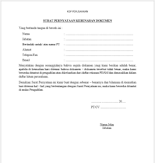 Surat pernyataan keabsahan dan kebenaran dokumen yang bertanda tangan dibawah ini : Contoh Surat Pernyataan Kebenaran Dokumen Sholahknows