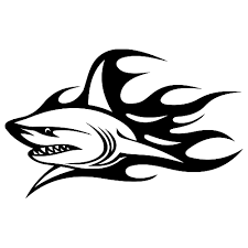 Black And White Shark Stickers Pin On Silhouette