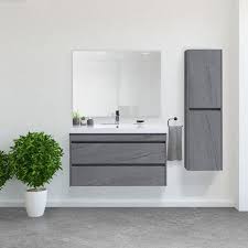 Stone Finish 40 Wall Hung Vanity Set With Polymarble Top In 2019 Wall Hung Vanity Vanity Set Ensuite Bathrooms