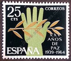 XXV años de Paz en España Sello 1964 | Sellos, Sellos de españa, Sellos  postales
