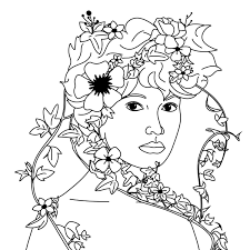 Modern minimalist female line drawing, flowers woman print, woman with flower head print, minimal line drawing woman, wall art sketch. The Line Art Collection Vectoyart Twitter