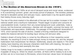 themes the decline of the american dream in the 1920s ppt