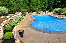 Stamped Concrete And Pool Landscape Projects Pool Landscape Design