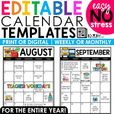 Go ahead to edit and print your owner calendar! Editable Monthly Calendars 2021 2022 Templates Back To School Free Updates A Love Of Teaching Kim Miller