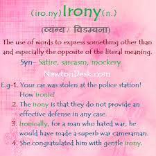 Irony Express Opposite Of The Literal Meaning Vocabularyflashcards Vocabulary Learnvocab Vocabulary Flash Cards English Grammar Book Pdf Vocabulary Words