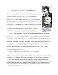 Conditions happen to be really good this year for breeding and next year there are 1,245 offspring. Pdf Making Sense Of Hardy Weinberg Equilibrium