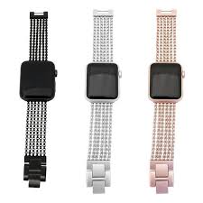 We've gathered a variety of bands and straps with different styles and prices to add some pizzazz to the apple watch sported on your wrist. 6 Row Chain Link Apple Watch Band In Black For 42 44mm Face Overstock 25692746