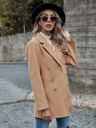 Fur camel peacoat mens are also available in the market but if you consider it to be an overdo then you can opt for the camel peacoat mens with fur collars. Double Breasted Lapel Collar Pea Coat Shein Eur