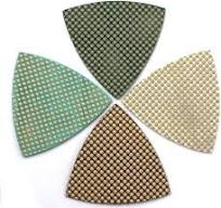 Glass Triangular Sanding Pads,Diamond Triangular Polishing Pads for Granite  Marble Glass Concrete by Z-LION