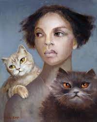 Self Portrait With Cats By Leonor Fini Oil On Canvas Cat Artwork Cat Art Art