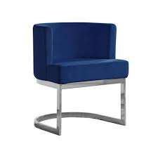 Sold and shipped by lamps plus. Navy Blue Velvet Side Chair With Silver Chrome Base Single Walmart Com Walmart Com