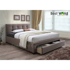 Antique white king bed frame. Best Adam Cf 8774 Fabric King Size Bed Frame With Pulley Drawer Colour Brown King Shopee Malaysia