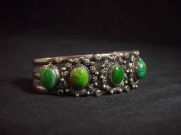 5 Stone Green Turquiose Cuff 2.3cm Wide, Native American, First Nations,  Southwest, Indian Jewelry