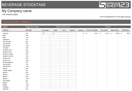 Inventory count sheet sounds like a handy excel based spreadsheet loaded with basic and essential formulas that can count inventory automatically. Beverage Stocktake Template For Excel