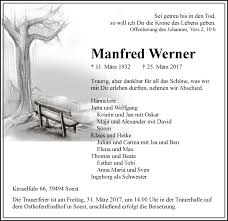 Traueranzeigen von Manfred Werner