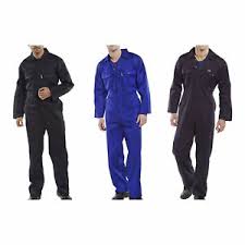 Details About Click Polycotton Mens Stud Boiler Suit Overalls Coveralls Black Navy Royal Blue