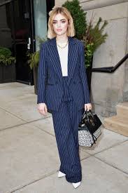 Black And White Pinstripe Suit Womens Lucy Hale Pinstripe Suit Lucy Hale Style Pinstripe Suit Women Blazer Outfits For Women