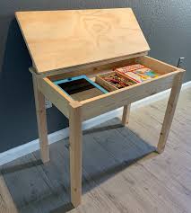 Kids Wooden Desk 29 Etsy In 2021 Kids Wooden Desk Small Wooden Desk Wooden Desk