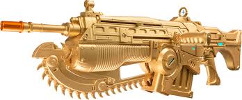 Gold weapon skins gold lancer to unlock this skin, make sure you get the veteran gear achievement in gears of war 2. Best Buy Pdp Gears Of War 4 Prop Replica Customized Lancer Gold 878 018 Na Gld