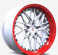 SD-01S Custom Deep Step Lip Forged White,Red Lip Wheels