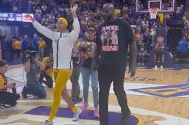 Shaquille O'Neal Escorts Angel Reese and Her Mom for LSU's Senior Day:  'Bayou Barbie Is My Favorite Senior'
