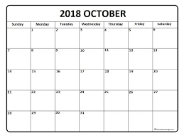 October2018 Calendar Printable October Calendar 2018 Printable And Free Blank Calendar Calendar 2019 Printable Calendar Printables Editable Calendar