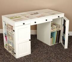 This Desk Is Called The Ez View Craft Desk I Absolutely Love The Glass Top That Lets You Peek Into The Contents Of Craft Desk Scrapbook Desk Craft Room Office