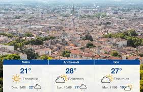 Météo du samedi 19 décembre 2020 à 21h00 sur tf1 présentée par tatiana silva ou evelyne dheliat. Meteo Nimes Previsions Du Samedi 8 Juin 2019
