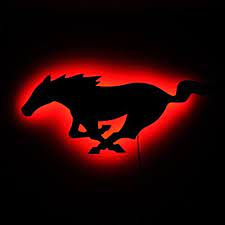 Lighted Mustang Logo Sign Bright Led Backlit Neon Alternative Mustang Logo Mustang Emblem Mustang