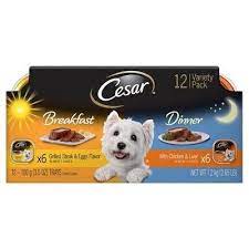 Cesar Classic Loaf In Sauce Wet Dog Food Breakfast Dinner 3 5oz 12ct Variety Pack In 2021 Wet Dog Food Best Dog Food Canned Dog Food