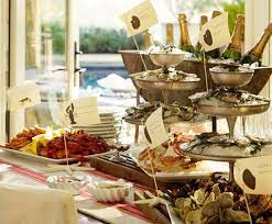 The utensils are placed at the end of. Dinner Party Ideas Dinner Party Themes Pottery Barn Seafood Buffet Seafood Dinner Party Buffet Set Up