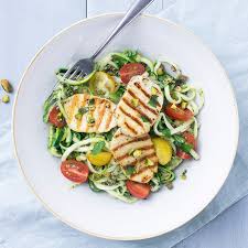Courgette Spaghetti Met Halloumi Leuke Recepten Recept Courgette Spaghetti Courgette Gezonde Pasta Recepten