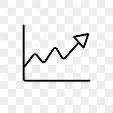 Line Chart Vector Icon Isolated On Transparent Background Line