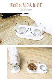 猫碗透明猫耳朵保护颈椎斜口饮水碗猫粮碗猫饭盆宠物食碗双碗单碗 tmall com天猫 items
