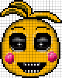 Toy Chica At Night Kandi Pattern Pixel Art Grid Easy Pixel Art Pixel Art