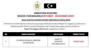 Kerja kosong kerani terkini pelbagai majikan. Jawatan Kosong Terkini Negeri Terengganu Darul Iman Ejawatankini Com
