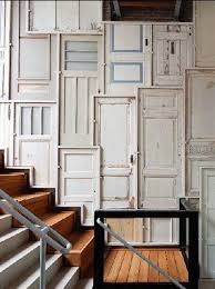 30 Modern Wall Decor Ideas Recycling Old Wood Doors For Unique Room Design Wood Doors Interior Old Wood Doors Diy Staircase