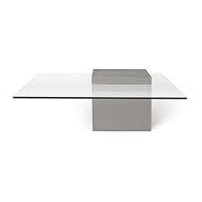 Either way the table's surface can be used for snack bowls and drinking glasses on movie night, or for more decorative purposes. Concrete Verveine Coffee Table Square With Glass Top By Lyon Beton Do Shop