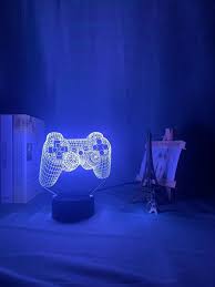 ps4 controller 3d light lamp game pad joystick led lamp playstation controller nightlight ps4 game controller illusion ps4 gifts decor in 2021 3d light gaming room setup led decor