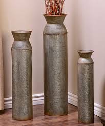 Rustic Cylinder Floor Vase Set Floor Vase Farmhouse Vases Rustic Floor Vase