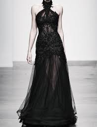 Steven Khalil Sheer Black Dress With Elegant Beadwork The Dramatic Collar Makes The Look 2014 S Izobrazheniyami Vechernie Platya Balnye Dlinnye Platya Platya