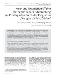 We did not find results for: Kurz Und Langfristige Effekte Mathematischer Fruhforderung Im