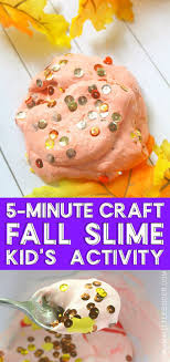 Looking For A Fall Themed Craft To Keep The Kids Busy This 5 Minute Fall Slime Is Quick Easy Inexpensive An Fall Crafts Easy Fall Crafts Fun Crafts For Kids