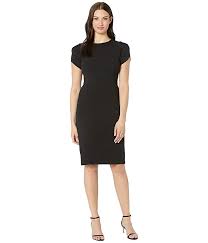 Tulip Sleeve Crew Neck Sheath Dress