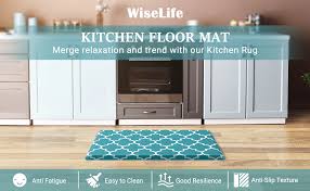 Free shipping on prime eligible orders. Amazon Com Wiselife Kitchen Mat Cushioned Anti Fatigue Kitchen Rug 17 3 X 28 Non Slip Waterproof Kitchen Mats And Rugs Heavy Duty Pvc Ergonomic Comfort Mat For Kitchen Floor Home Office Sink Laundry Green Kitchen Dining