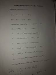Balancing equations practice worksheet answers key. Solved Balancing Equations Practice Problems 1 Balance Chegg Com